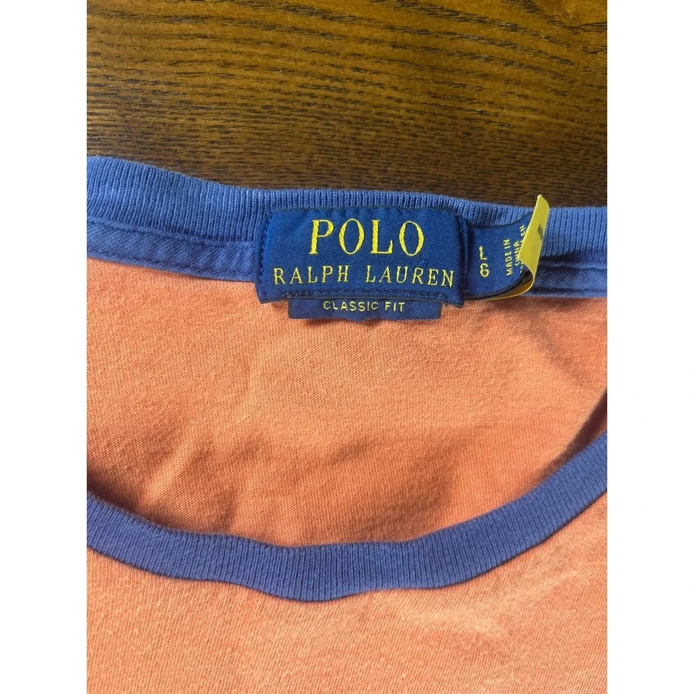 Polo Ralph Lauren SS T Shirt Colorblock Classic Fit Tee Size Large